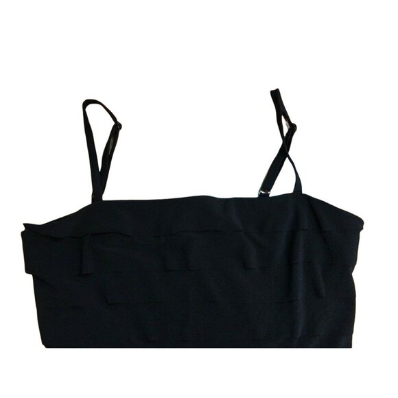 Little Black Evening Dress Evan Picone Tier Straps Mid Thigh Length Size 8 u - Picture 7 of 12